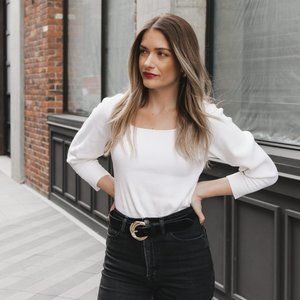 & Other Stories White Knit Top